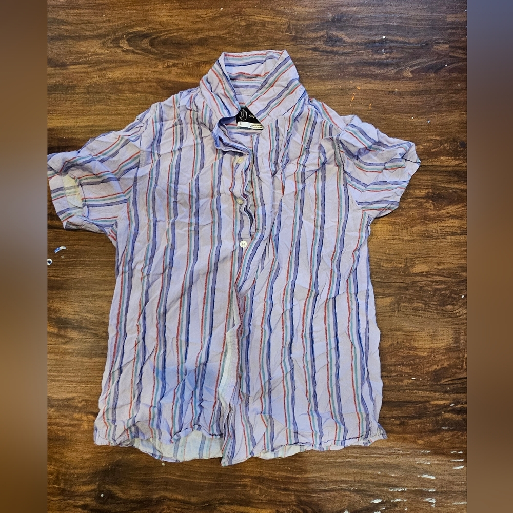 Purple vertical stripe butto down, original use
